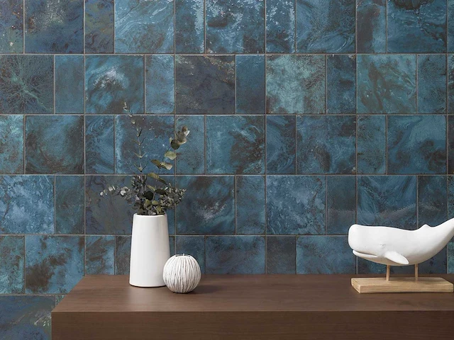 L'antic colonial fiji blue glans wandtegel 10x20 cm 29,76 m² - afbeelding 1 van  8