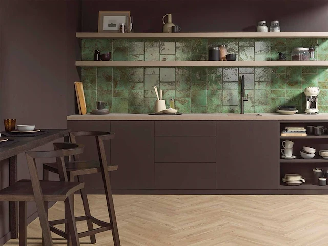 L'antic colonial fiji green glans wandtegel 10x20 cm 27,32 m² - afbeelding 2 van  7