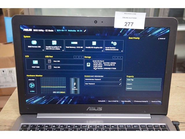 Laptop asus ux510u intelcore i7 met lader (b397) - afbeelding 4 van  9