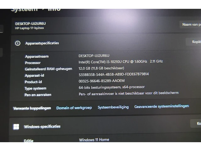 Laptop hp intel core i5 10th gen, model 17-by2045nb met lader (3) - afbeelding 6 van  7
