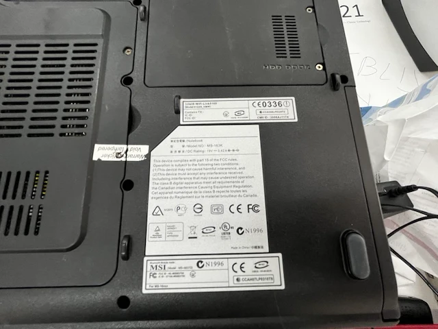Laptop ms-163k - afbeelding 2 van  2