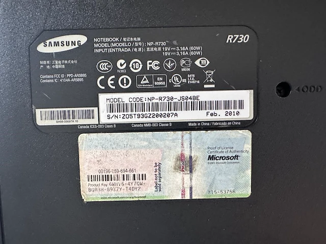 Laptop samsung r730 - afbeelding 4 van  4