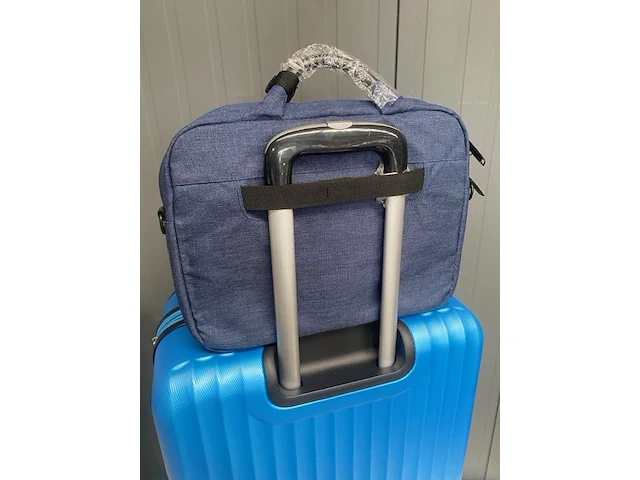 Laptoptas - 13,30'' - polyester jeans - zwart - afbeelding 1 van  2