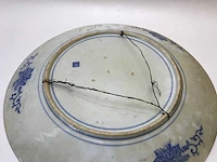 Large blue white phoenix dragon japanese porcelein plate - afbeelding 16 van  26