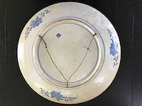 Large blue white phoenix dragon japanese porcelein plate - afbeelding 24 van  26