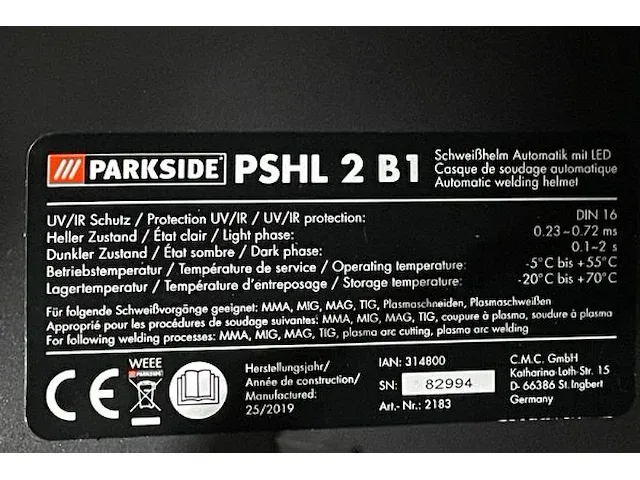 Lashelm parkside nieuw - afbeelding 3 van  5
