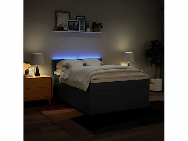 Lattenbodem met matras blauw 160x200 cm stof - levering enkel in belgië - afbeelding 5 van  8
