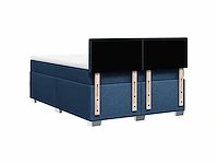 Lattenbodem met matras blauw 160x200 cm stof - levering enkel in belgië - afbeelding 6 van  8