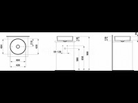 Laufen kartell - waskom 75x35 cm, diameter 42 cm, saphirkeramik, wit (nr. 15-11) - afbeelding 2 van  3