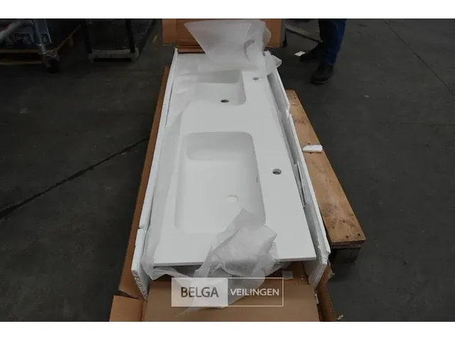 Lavabo 2 bakken afm ± 1,60x51 - afbeelding 1 van  3