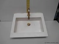 Lavabo keramich 60x50x15 inck kraanwerk - afbeelding 1 van  2