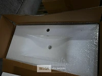 Lavabo steen-keramiek l100xb46 cm wit - afbeelding 1 van  1