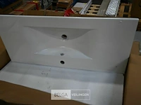 Lavabo steen-keramiek l102xb46 cm wit - afbeelding 1 van  1