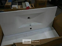 Lavabo steen-keramiek l102xb46 cm wit - afbeelding 1 van  1