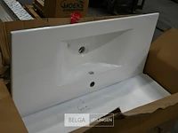 Lavabo steen-keramiek l102xb46 cm wit - afbeelding 1 van  1
