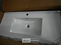 Lavabo steen-keramiek l103xb48 cm wit - afbeelding 1 van  1