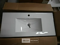 Lavabo steen-keramiek l103xb48 cm wit - afbeelding 1 van  1