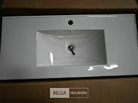Lavabo steen-keramiek l103xb48 cm wit - afbeelding 1 van  1