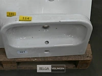 Lavabo steen-keramiek l56xb38 cm wit - afbeelding 1 van  1
