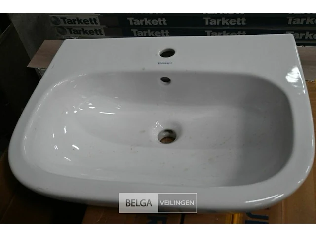 Lavabo steen-keramiek l60xb46 cm wit - afbeelding 1 van  2