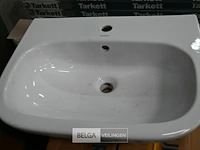 Lavabo steen-keramiek l60xb46 cm wit - afbeelding 1 van  2