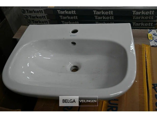 Lavabo steen-keramiek l60xb46 cm wit - afbeelding 1 van  1