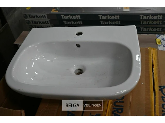 Lavabo steen-keramiek l60xb46 cm wit - afbeelding 1 van  1