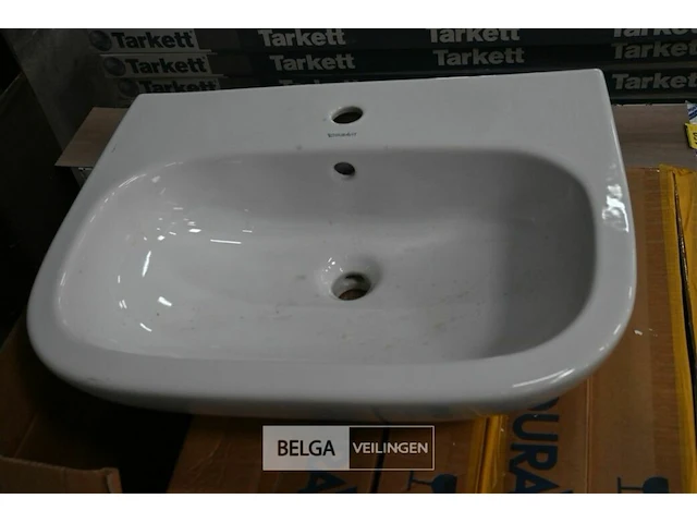 Lavabo steen-keramiek l60xb46 cm wit - afbeelding 1 van  1