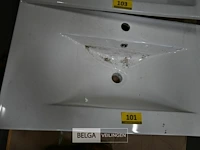 Lavabo steen-keramiek l82xb46 cm wit - afbeelding 1 van  1
