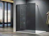Lavinno - 120 bb - inloopdouche rookglas met mat zwart profiel