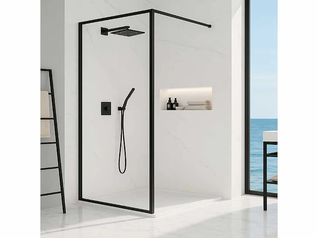 Lavinno - 120 bcf - inloopdouche met mat zwart frame - afbeelding 1 van  5