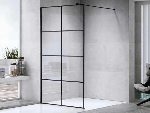 Lavinno - 90 kare - inloopdouche met mat zwart frame - afbeelding 1 van  6