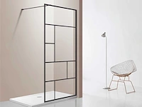 Lavinno - design 90 - inloopdouche met mat zwart frame - afbeelding 2 van  5
