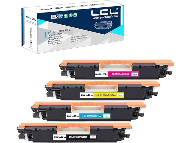 Lcl gereviseerde tonercartridges (4 stuks, magenta zwart cyaan geel) - afbeelding 1 van  5