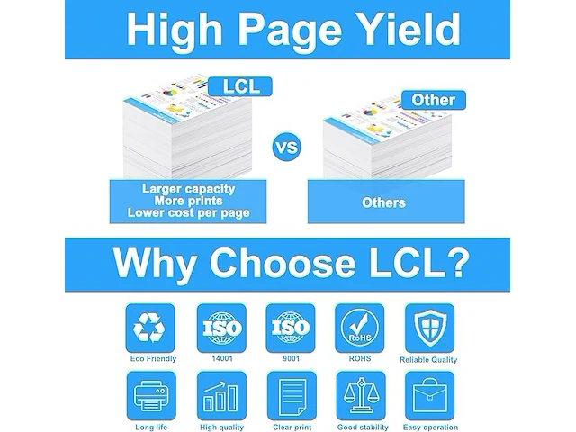Lcl gereviseerde tonercartridges (4 stuks, magenta zwart cyaan geel) - afbeelding 3 van  5