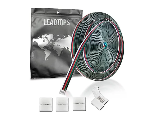 Leadtops 10 m rgbw 5-pins uitbreidingskabel - afbeelding 1 van  4