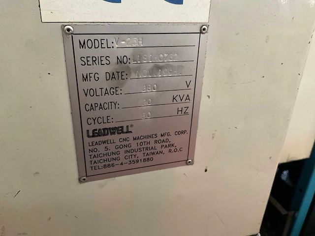 Leadwell v-25h cnc freesmachine - afbeelding 4 van  12