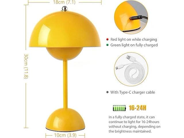 Led accu tafellamp wit - afbeelding 3 van  5