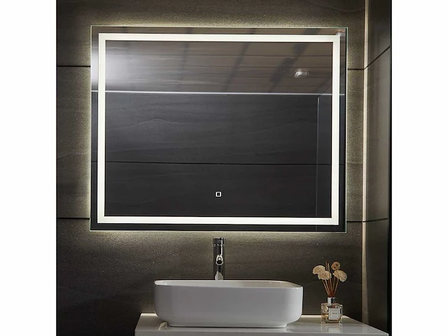 Led badkamerspiegel - 110 x 70 cm, cee:a++, tactiel, wandmontage, anti-condens - afbeelding 1 van  4