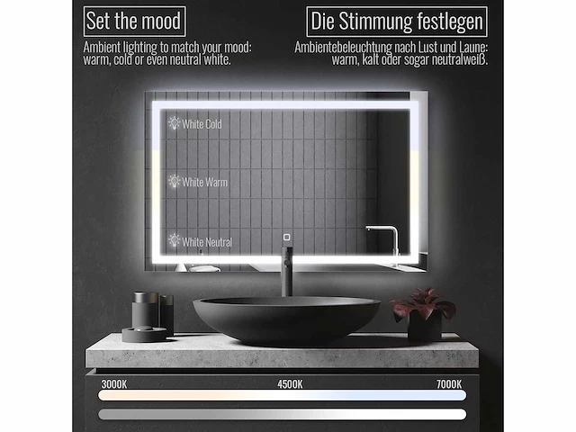 Led badkamerspiegel - 120 x 70 cm - afbeelding 5 van  5