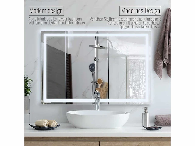 Led badkamerspiegel - 120 x 80 cm - anti-condens - dimbaar - afbeelding 4 van  9