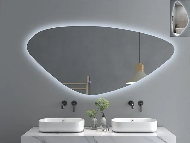 Led badkamerspiegel 160x79 cm met ant-condens nieuw - afbeelding 1 van  4
