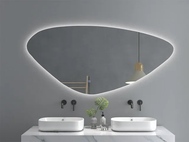 Led badkamerspiegel 160x79 cm met ant-condens nieuw - afbeelding 2 van  4