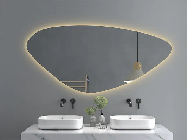 Led badkamerspiegel 160x79 cm met ant-condens nieuw - afbeelding 3 van  4