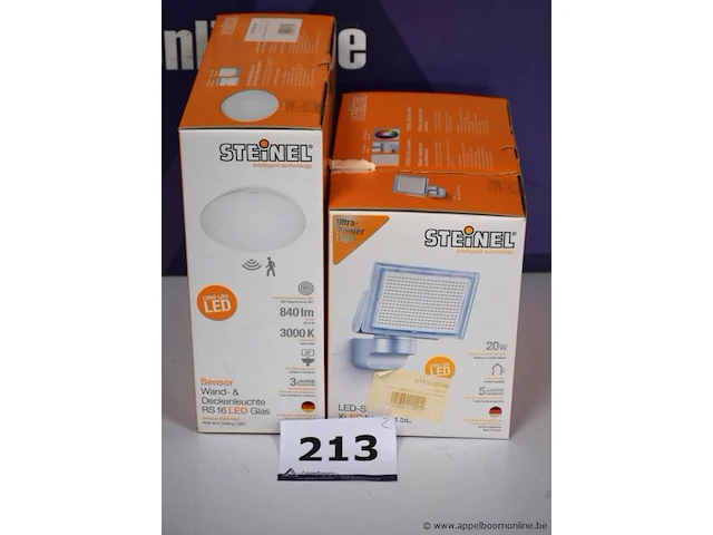 Led buitenstraler steinel plus led wand-/plafondlamp met sensor - afbeelding 1 van  3