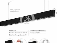 Led hanglamp 120cm 36z 4000k