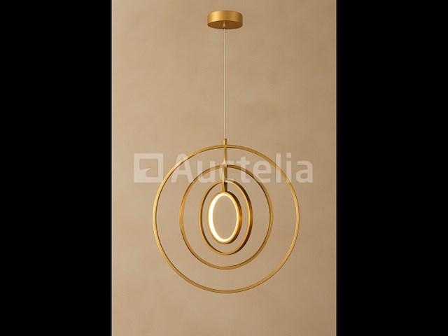 Led hanglamp – 5831/4 – 45w – goud – in hoogte verstelbaar – rechthoekig design - afbeelding 3 van  3