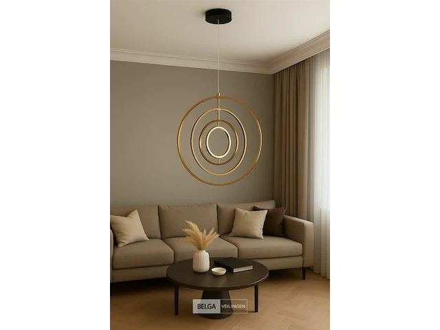 Led hanglamp – 5831/4 – 45w – goud – in hoogte verstelbaar – rechthoekig design - afbeelding 1 van  4