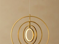 Led hanglamp – 5831/4 – 45w – goud – in hoogte verstelbaar – rechthoekig design - afbeelding 3 van  4