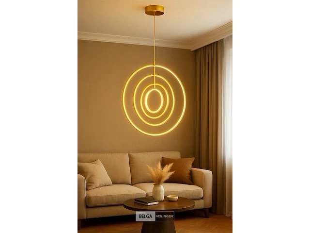 Led hanglamp – 5831/4 – 45w – goud – in hoogte verstelbaar – rechthoekig design - afbeelding 4 van  4